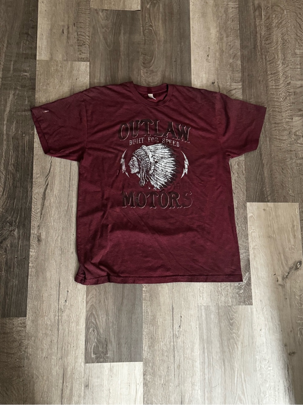 American Apparel Burgundy Outlaw Motors Graphic Tee